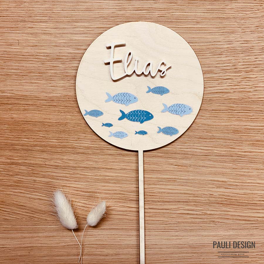 Blaue Fische Caketopper
