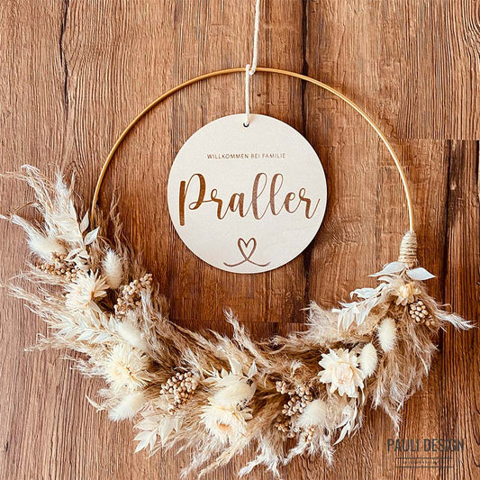 Boho Kranz mit Familienschild