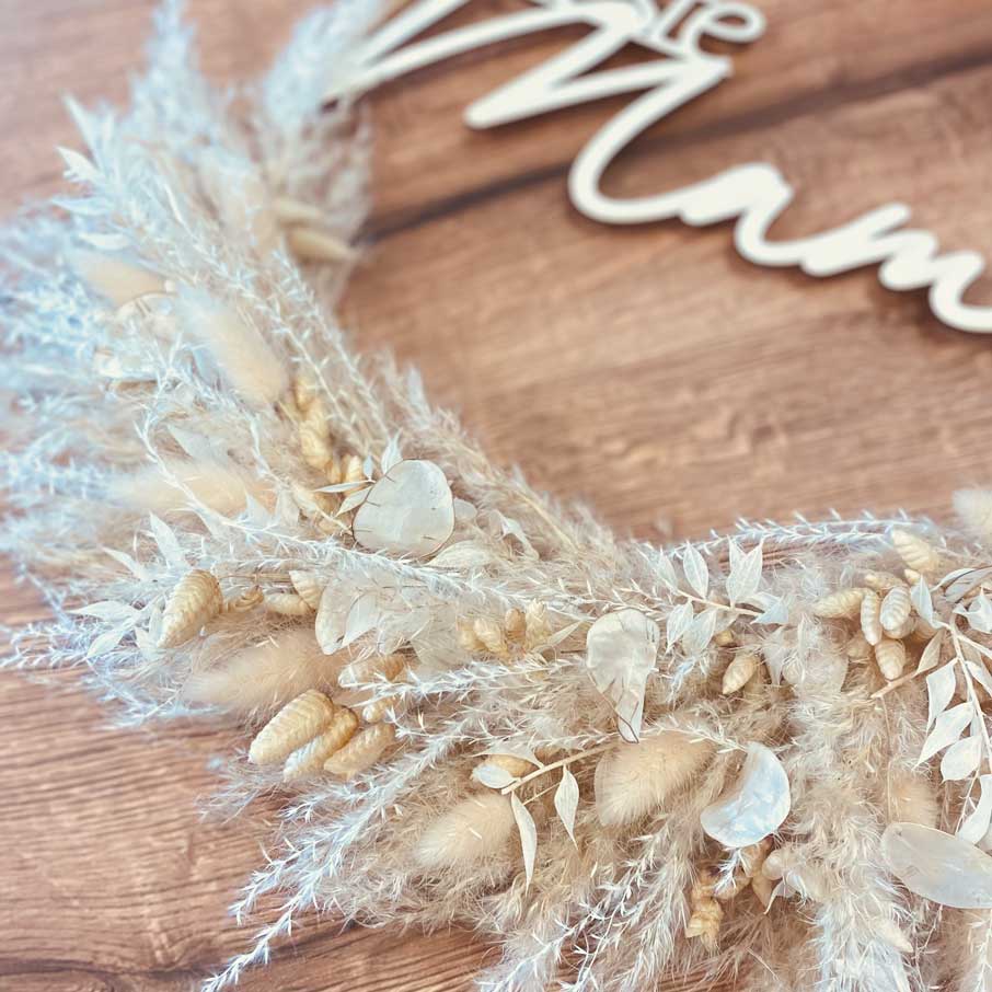 beste Mama Schriftzug - Boho Kranz