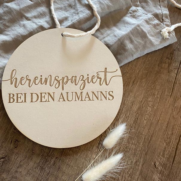 Hereinspaziert Schild